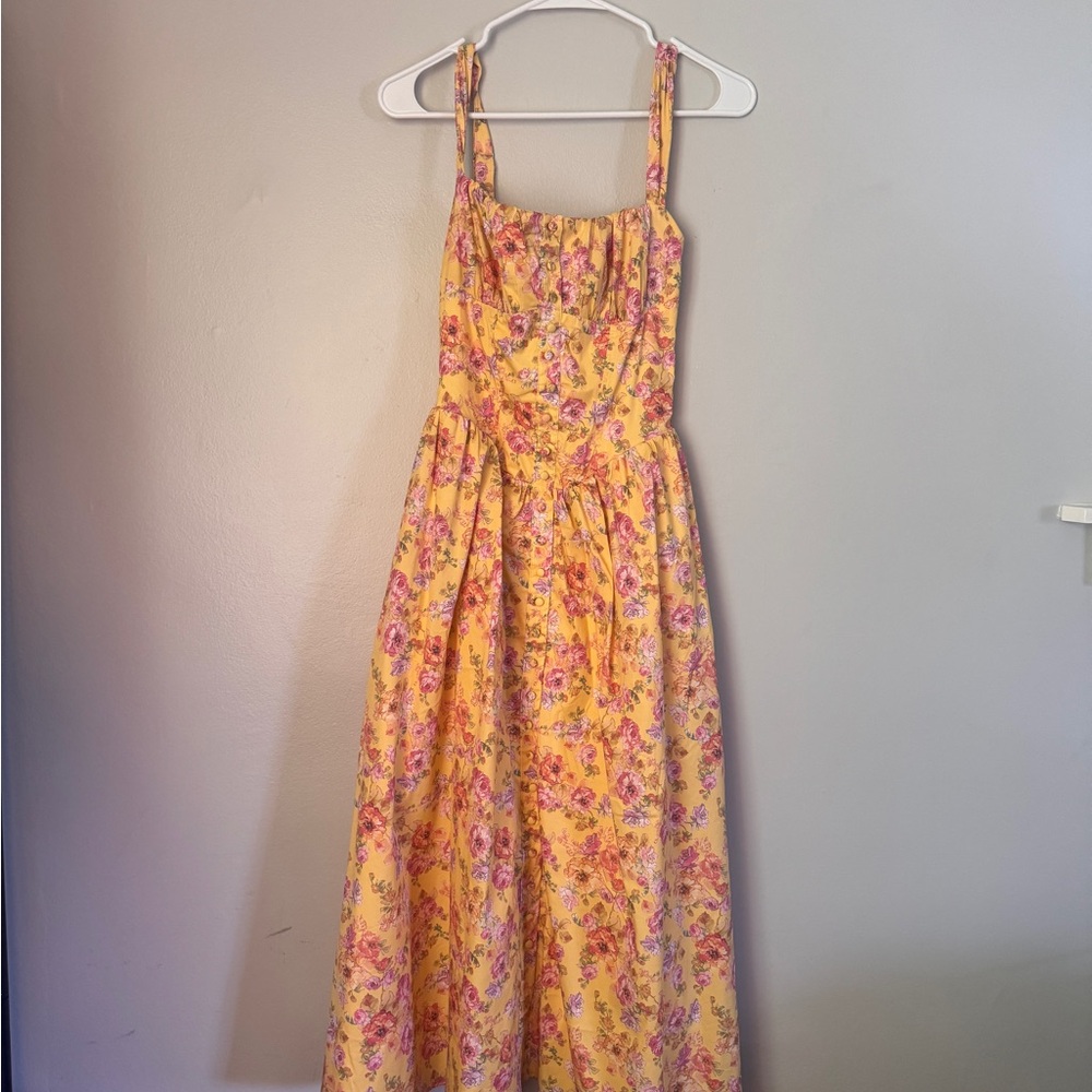 House of CB Orange Pink Maxi Sundress Spaghetti Strap